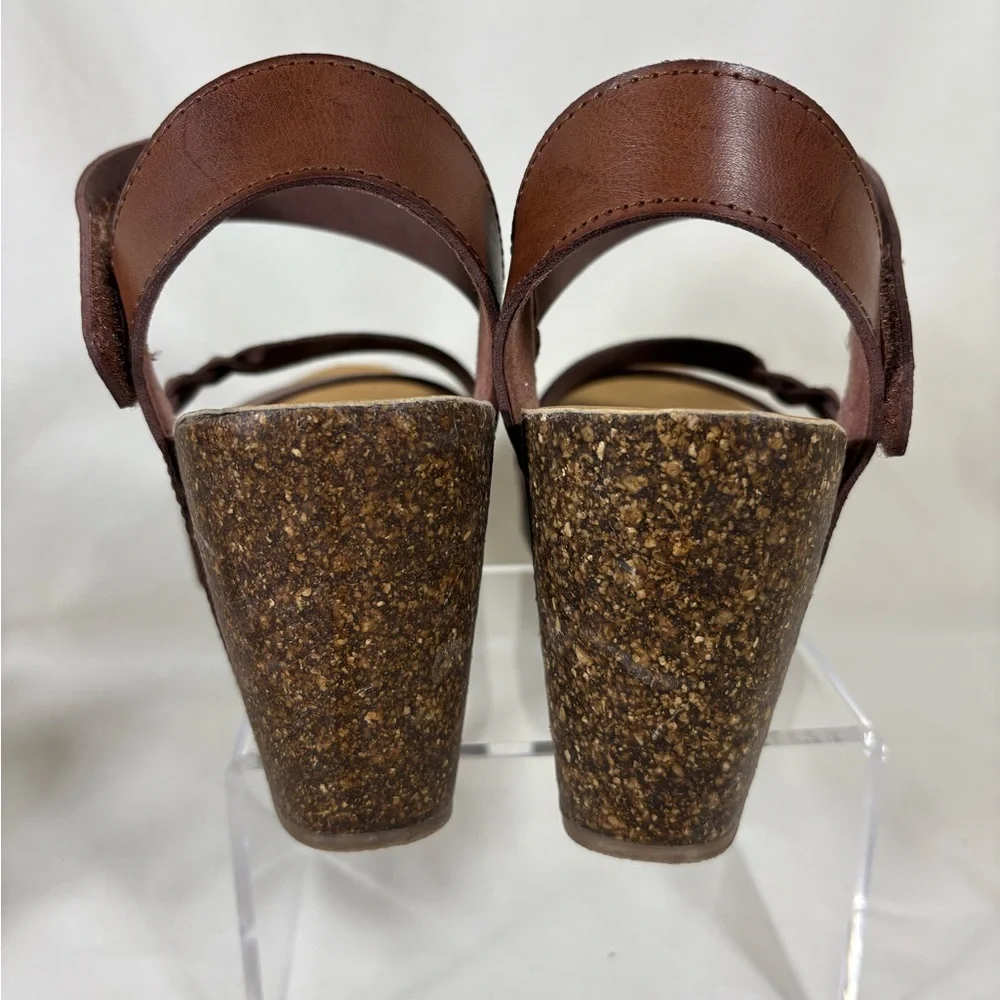 Blowfish Malibu Hazard Braid Brown Cork Wedge Platform Sandals Women's 7 - Picture 9 of 10